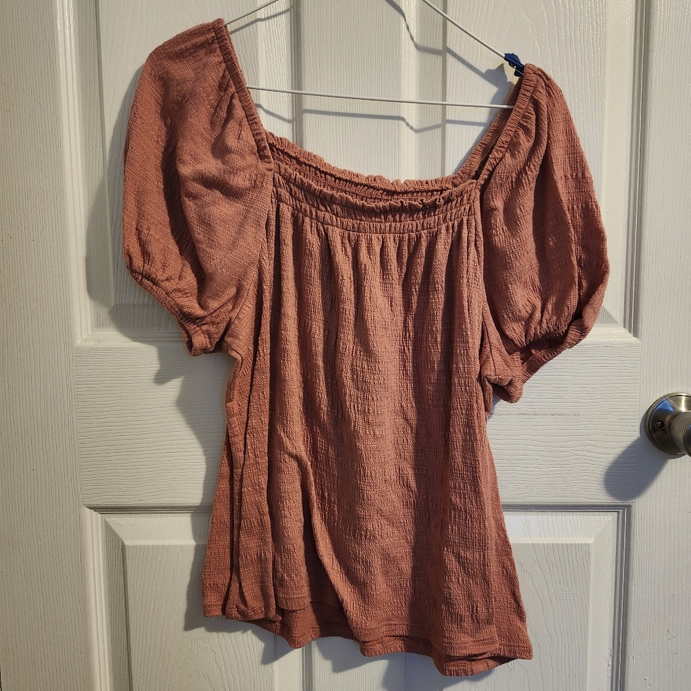 Women's Pink Smocked Top